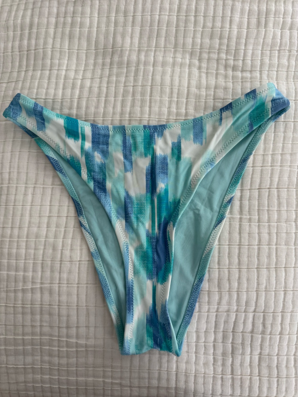 aerie Blue & Teal Abstract Print Bikini Bottom
